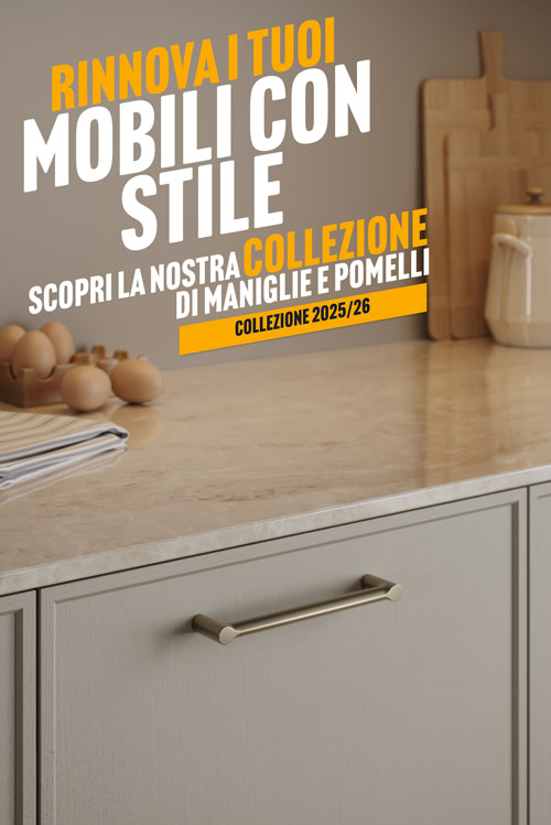 Maniglia moderna per mobili in finitura nero opaco